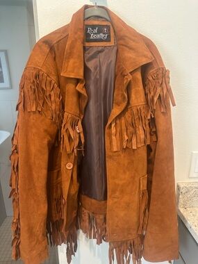 Real Leather Suede Jacket - Chestnut Brown